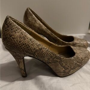 Mossimo Supply Co. Brown Snakeskin Heels